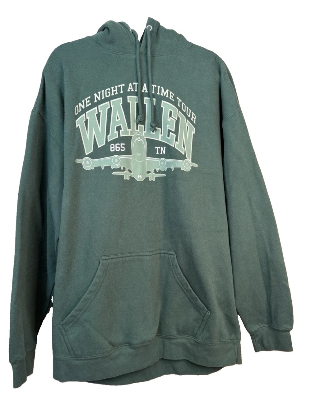Official Morgan Wallen One Night at a Time Hoodie Adult 2XL Green Sweatshirt